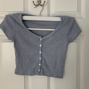 brandy melville blue&white striped t-shirt